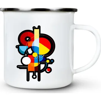 Geometrická exploze, V2 - Plechový hrnek VELKÝ 400ml (500 ml po okraj) - 400 ml