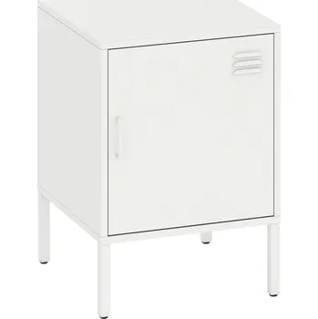 Konferenční stolek Odkládací stolek s nastavitelnou policí 40 x 40 x 56 cm | bílý