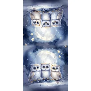 Panel- Velur na polštářek - Noční sovy