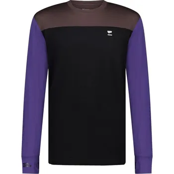 Pánské tričko merino triko Mons Royale Yotei LS violet / cedar / black XL