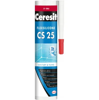 stavební silikon Ceresit CS 25 Sanitární Silikon Odolný Proti Plísním, Barva Chilli Červená 280ml