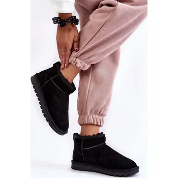 Dívčí sněhule Dámské semišové nízké boty do sněhu Černe Shelie 37