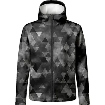 Panel se střihem 56 pánská softshell bunda trojúhelníky černé