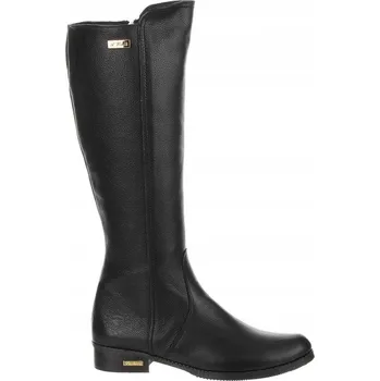 Dámské kozačky Olivier kozačky zateplené Ana přírodní lícová kůže plochý podpatek velikost 38