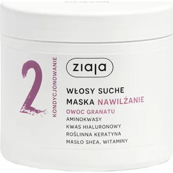 Vlasová regenerace Ziaja Granátové Jablko Hydratační Maska na Suché Vlasy s Keratinem 350ml