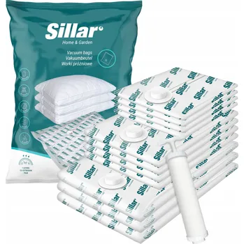 Úložný box Sillar vakuové pytle na oblečení a povlečení, 11 kusů, různé velikosti (velké i malé) + pumpička