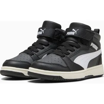 Chlapecká obuv Dětské sportovní boty Puma Rebound V6 Mid AC PS 39383229 černé na suchý zip, velikost 35