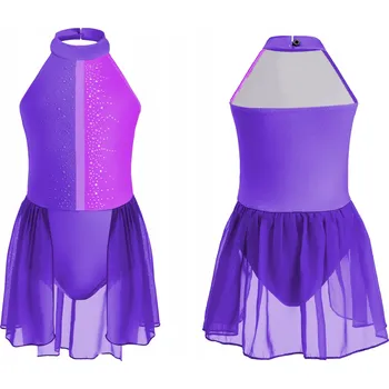 Body Fialové baletní body s tylovou sukýnkou, velikost 170 - kostým na balet a tanec