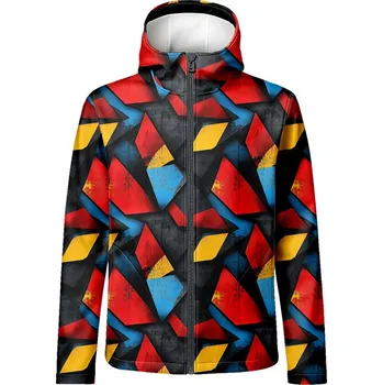 Panel se střihem 40 pánská softshell bunda barevné 3D graffiti