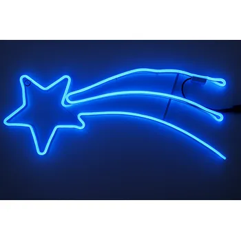 Vánoční dekorace Vánoční světelná kometa PROFI, modrá, 65cm