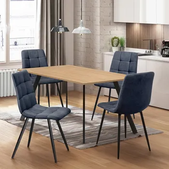 Jídelní stůl Jídelní stůl 120x80 BERGEN dub + 4 židle BERGEN šedá