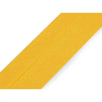 Šikmý proužek bavlněný šíře 40 mm zažehlený, barva 143 662 žlutá žloutková