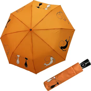 Deštník Doppler Magic Fiber Cats Best Friends Orange - dámský deštník s kočkami