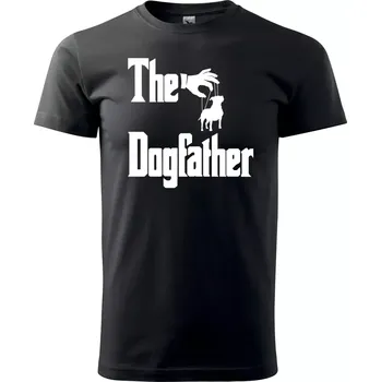Pánské tričko Sablio Tričko s potiskem The Dogfather - černé 5XL