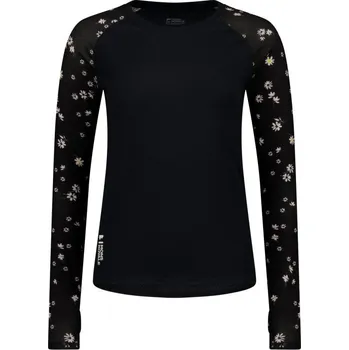 Pánské oblečení dámské triko Mons Royale Bella merino long sleeve WMNS black daisy M