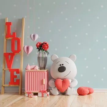 Tapeta Sablio Tapeta Tečky na bledě modré - 125x75 cm