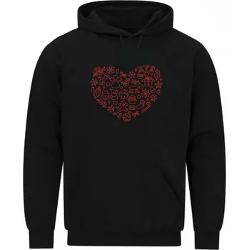 Pánská mikina Pánská mikina Vánoční Srdce (Velikost: 5XL, Barva: Černá)