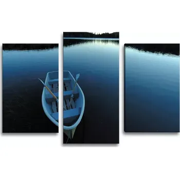 Obraz Sablio Obraz - 3-dílný Loďka na jezeře - 75x50 cm
