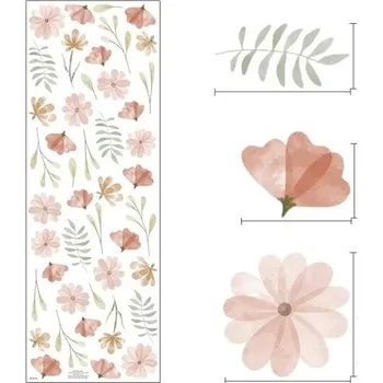 Samolepící dekorace Samolepky na zeď květiny 114 x 40 cm Průsvitný matný vinyl Dekorační nálepky na stěnu Květinová výzdoba Interiérová dekorace
