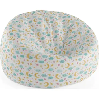 Sedací pytel Sablio Sedací vak Cocoon Měsíc a modré mráčky - 75 x 45 x 35 cm