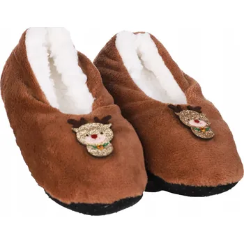 Dámské pantofle Vánoční Bambule Pantofle Domácí s ABS Měkké Bačkory DÁREK MORAJ 35-38