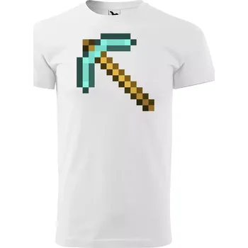 Pánské oblečení Sablio Tričko s potiskem Blocks Diamantový krumpáč - bílé XL