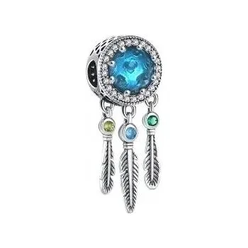 Přívěsek Přívěsek lapač snů s peřím S925 stříbro SimplyMe + DÁREK