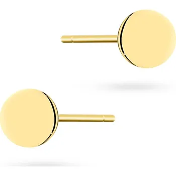 Náušnice ZLATÉ dámské NÁUŠNICE na puzetku ryzost 585 Kroužky Kruhy Plíšek 14k