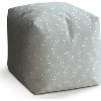 Taburet Sablio Taburet Cube Bílé lístky: 40x40x40 cm