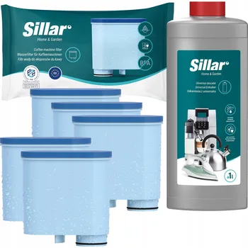 Příprava kávy Sillar odvápňovač pro kávovary 1l + 5x filtr do vody Saeco Phillips