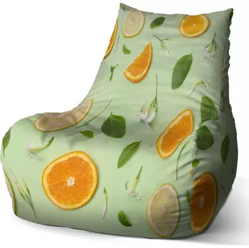 Sedací pytel Sablio Sedací vak Bean Citrus a květ - 60 x 70 x 70 cm