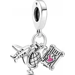 Pandora Přívěsky přívěsek letadlo, glóbus a kufr