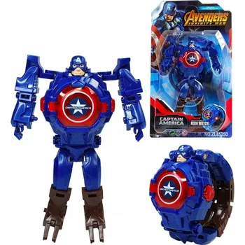 Hodinky Hodinky KAPITÁN AMERIKA, robotické hodinky pro chlapce, hračka Avengers 2v1