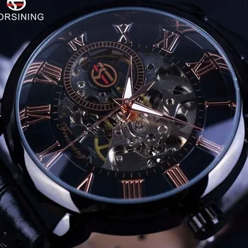 Hodinky Hodinky Gold Skeleton - Černá KP-2616