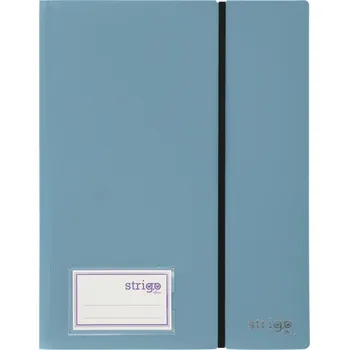 Prezentační album, pořadač na nabídky Strigo A4, 30 kapes s gumičkou, šedo-modré
