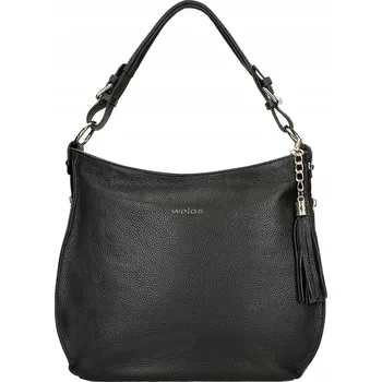 Kabelka Wojas kabelka z pravé lícové kůže černá