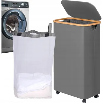 Koš na prádlo KOŠ NA PRÁDLO 75 L S KOLEČKY VOLNĚ STOJÍCÍ DO KOUPELNY