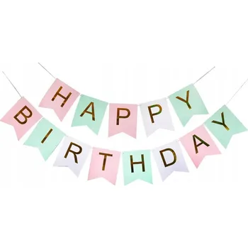 Girlanda / Banner k narozeninám "Happy Birthday" barevná 3m
