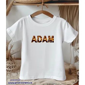 Trička s potiskem Tričko s potiskem, Vytvořte si vlastní originální tričko se jménem, STYL ohnivé díry, 1 ks zvolte VELIKOST trička ZDE:: 7/8 let Beagle