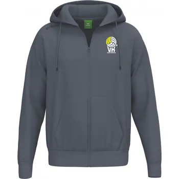 Pánská mikina ERIMA MIKINA NA ZIP S KAPUCÍ 152 VK KARLOVARSKO - Tmavě šedá - velikost XXXXL
