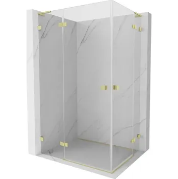 Sprchové dveře MEXEN/S - Lunar L Duo sprchový kout dveře křídlové 110 x 80, transparent, zlato kartáčovaná 834L-110L-080P-55-00