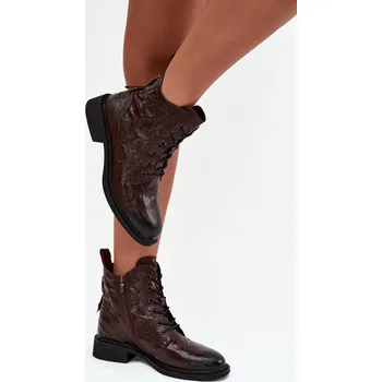 Dámská zimní obuv Dámské boty Artiker – zateplené, přírodní kůže, čokoládové Velikost: 38