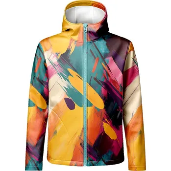 Panel se střihem 48 pánská softshell bunda abstrakt 9