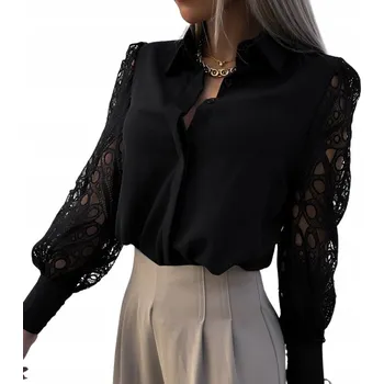 Dámská košile Ddlook dámská košile s dlouhým rukávem, bez vzoru, černá FB-45DG82, velikost M