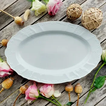 BERNADOTTE mísa oválná 39 cm, zlatá linka, Thun 1794 (Porcelánový podnos 2. jakost)