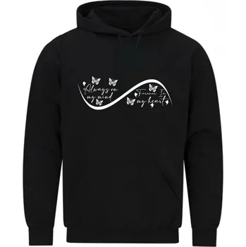 Pánská mikina Pánská mikina Stále v mé mysli, navždy v mém srdci (Velikost: 5XL, Barva: Černá)