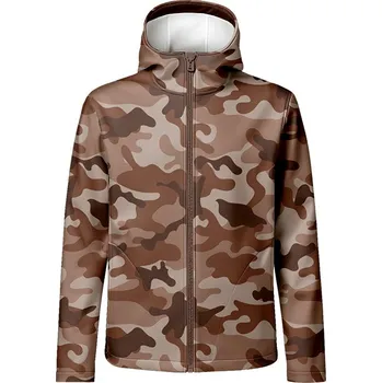 Panel se střihem 46 pánská softshell bunda maskáč hnědý