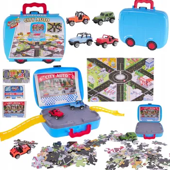 autíčko Autodráha Parkoviště v Kufříku Mapa Autíčka Auta Hračka Sada