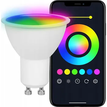 Žárovka LED žárovka GU10 RGBW 5W 230V ovládaná aplikací Tuya WiFi