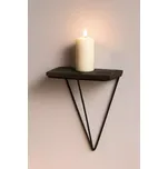 Creative Home Nástěnná police Phalaenopsis, černá/tmavý ořech